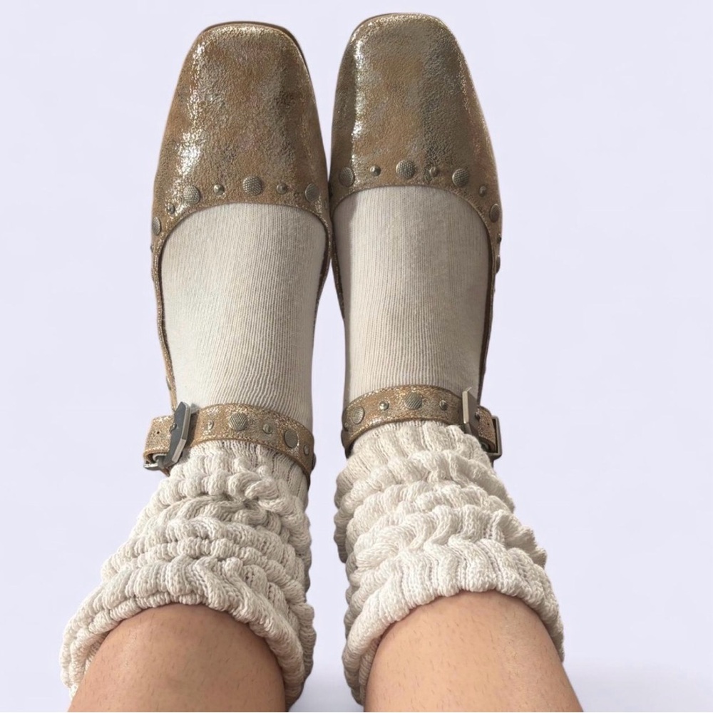 Free People Gold Metallic Flats